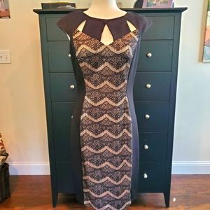 Black and Nude cocktail dress